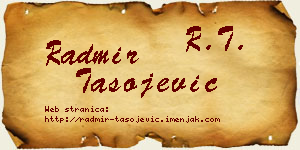 Radmir Tasojević vizit kartica